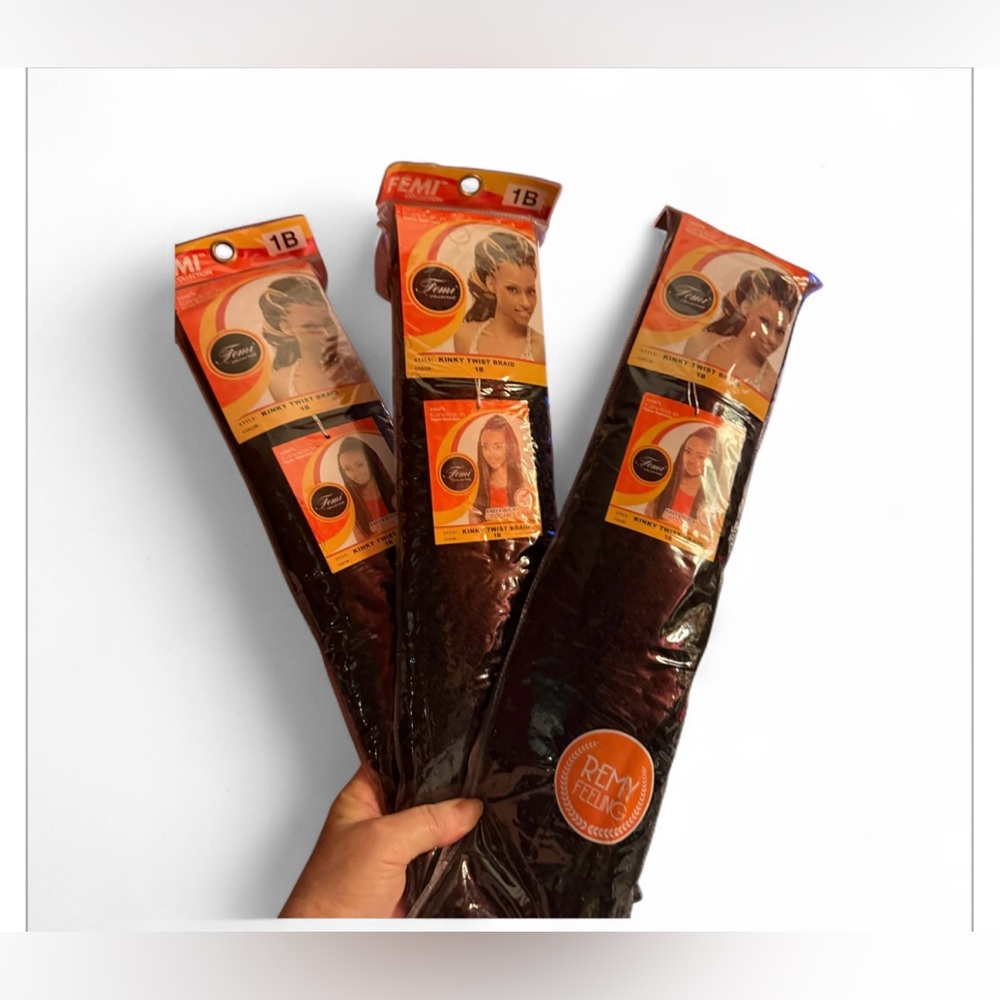 Lot Of 3 Femi 1B Collection Kinky Twist Braid Kanekalon Dream Look Hair Style